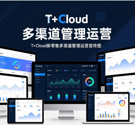 T+Cloud新零售 多渠道管理运营 全场景营销整合  选择T+Cloud，POS前端也能实现餐厅的业务，与零售业务完美融合。线上通过电商通，天猫、微店的业务数据统一归集。